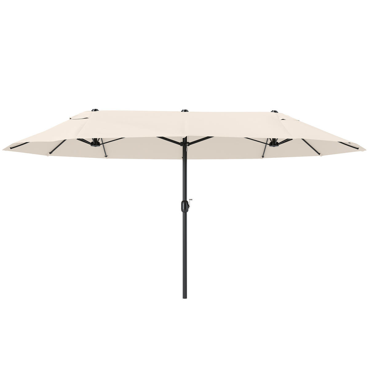 SONNENSCHIRM DE-11356 rechteckig, mit Kurbel, Stahl Creme - Creme, Metall (265/455cm) - ComfortXL