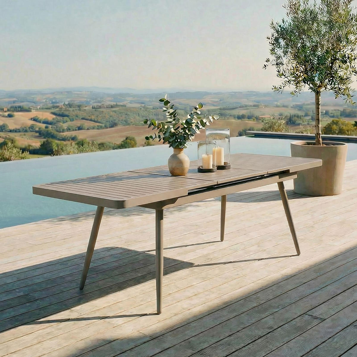 GARTENTISCH SUNNY champagne - Champagner, Metall (90/180/77cm) - IDIMEX