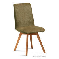 ESSZIMMERSTUHL (2er-Set) Dilga 47x92x60 Schwarz/Olivgrün - Eichefarben/Olivgrün, Kunststoff (60/92/47cm) - 58aufmkessel