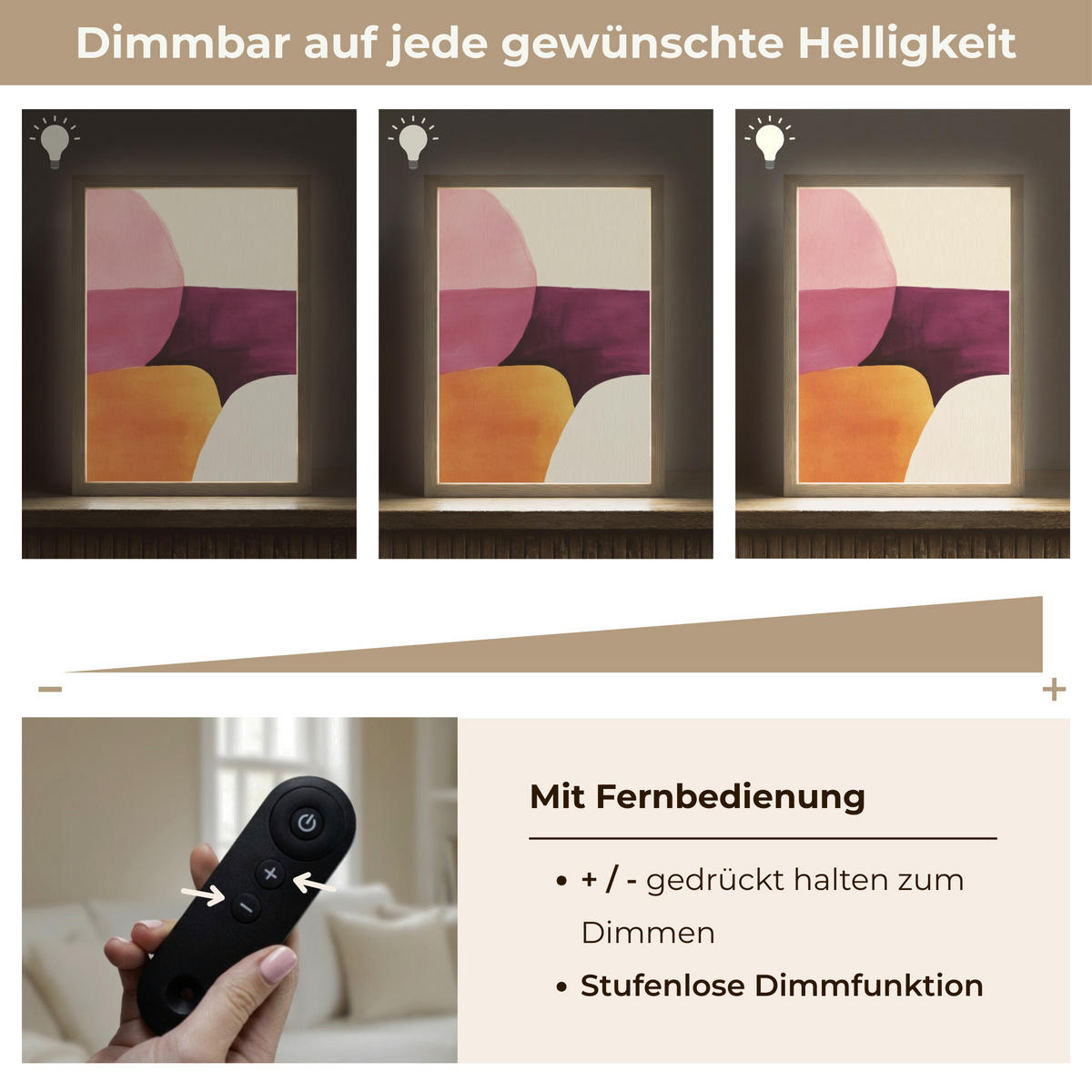 NÁSTĚNNÁ LAMPA S AKUMULÁTOREM Tvary - abstraktní - barevné 30x40 cm - růžová, kompozitní dřevo (30/40/8cm) - OnlyWow