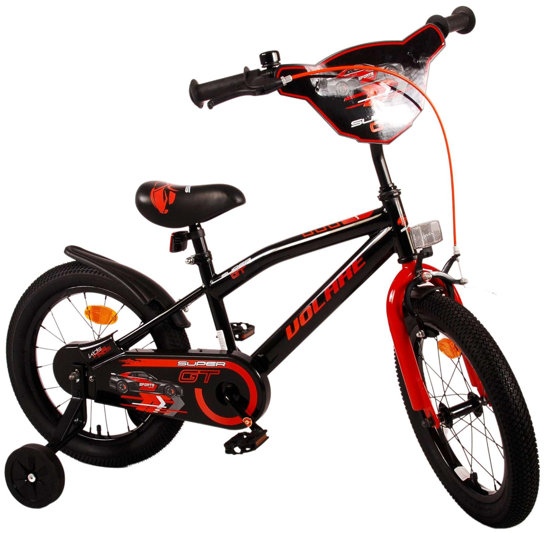 KINDERFAHRRAD Super GT - Jungen - 16 Zoll - Rücktritt + Handbremse - Rot - Rot, Metall (45cm) - TPFSports