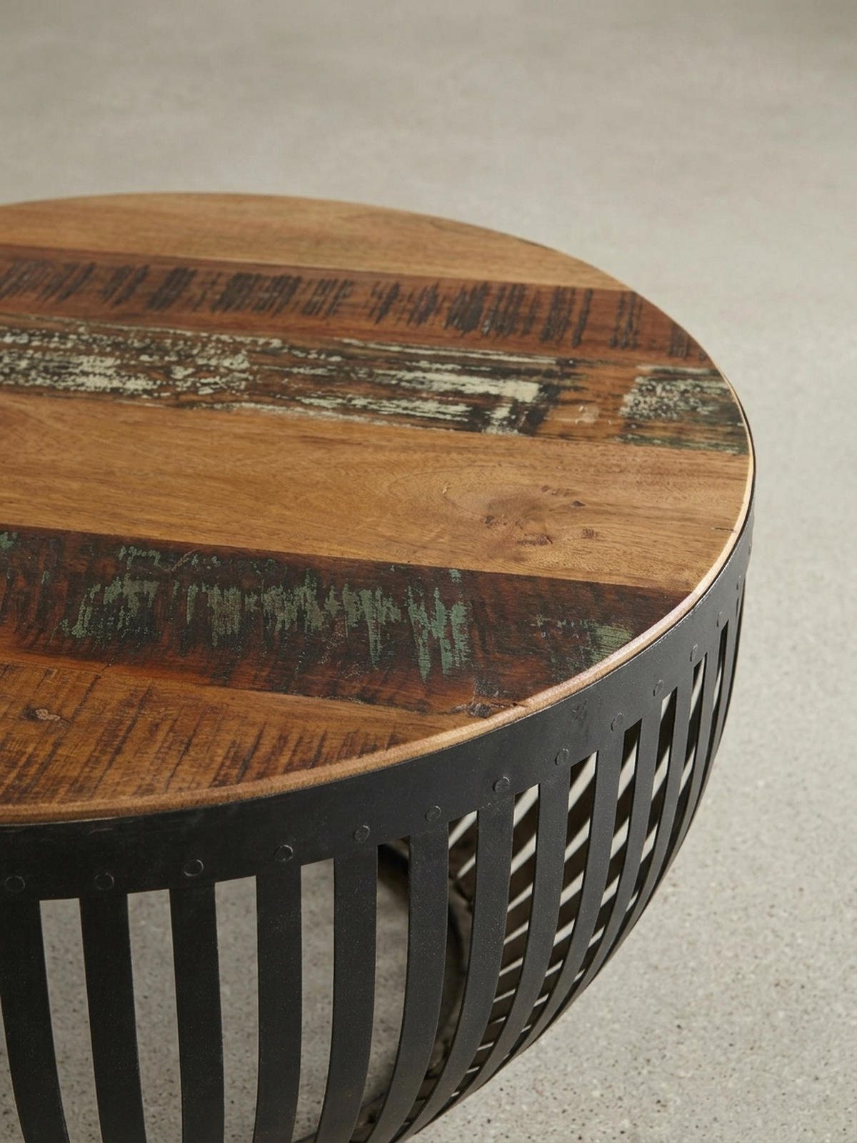 COUCHTISCH Braun aus recyceltem Mangoholz, 70x33x70 cm, im Industrial-Design - Schwarz/Braun, Holz/Metall (70/70/33cm) - KADIMA DESIGN