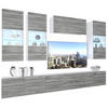 WOHNZIMMERWAND Schrankwand mit LED Glamour Holz - Grau, Holz (300/180/36cm) - B BELINI GROUP
