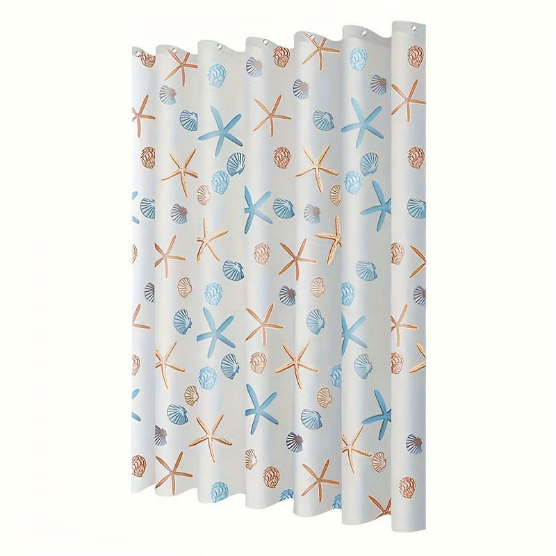 DUSCHVORHANG PEVA 180 x 180 cm Sterne Meer Muster mit Haken - Multicolor, Kunststoff (180/180cm) - MCBOSON