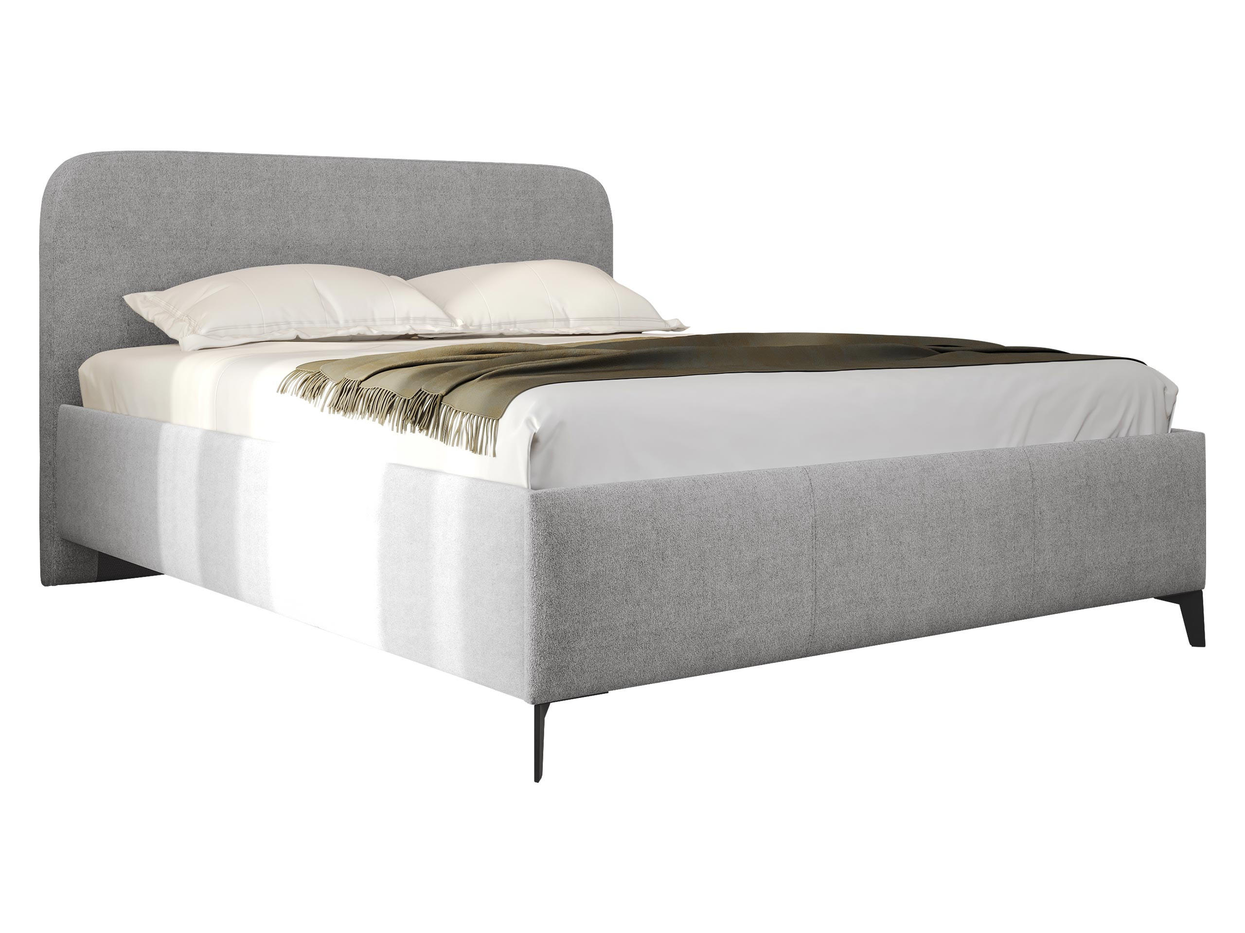POLSTERBETT Holly - Hellgrau/Schwarz, Holz/Textil (180/200cm) - MIRJAN24