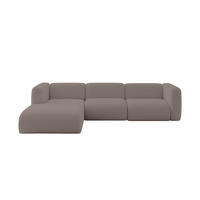 ECKSOFA Ottomane Links MIRA-L2 318x179x89 Braun Bouclé - Dunkelbraun/Schwarz, Holzwerkstoff/Kunststoff (318/179cm) - ALTDECOR