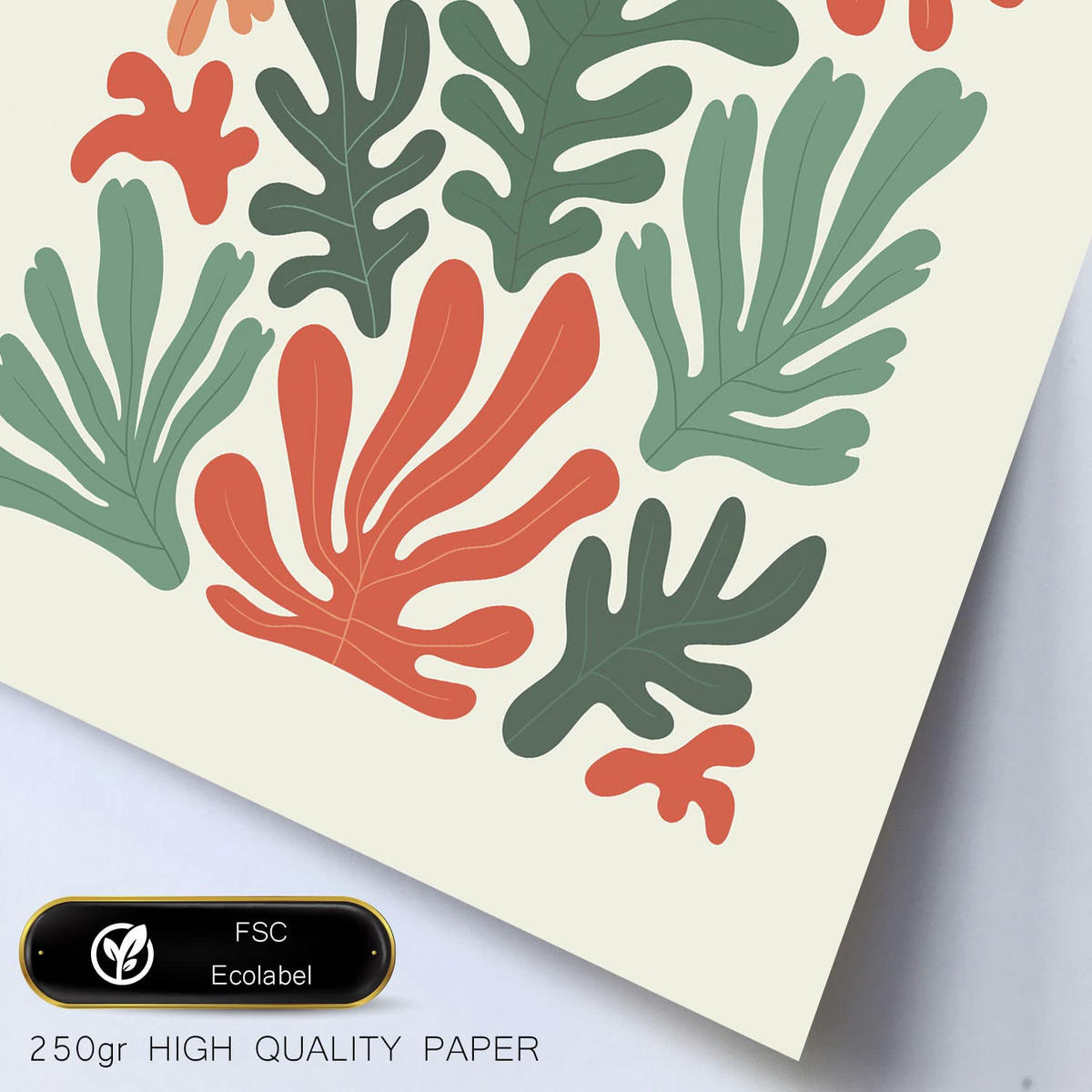 POSTER Set Mit 6 Minimalistischen In Pastellfarben Pflanzenmuster Drucke Von Landschaften Und Natur Für A3 & A4 Rahmen Aus Hellem Holz - Beige, Papier (29/3cm) - Nacnic