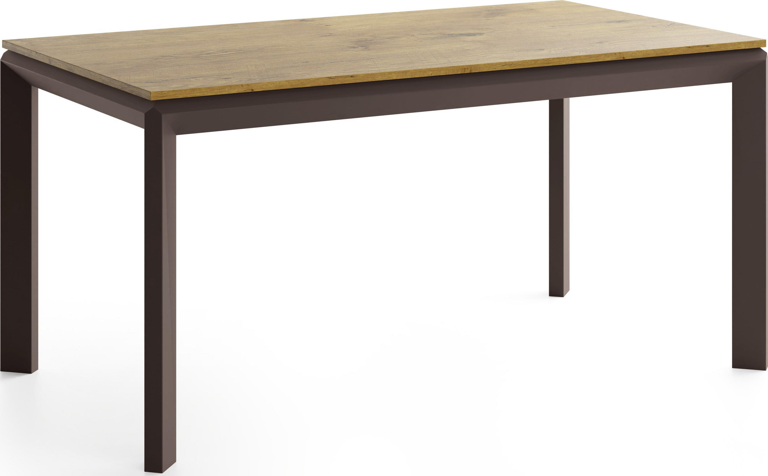 ESSTISCH Elan rechteckig ausziehbar verlängerbar mit Braunen Metallbeinen, Eiche Hell Braun 160-250/90/76 cm - Eichefarben/Braun, Holzwerkstoff/Metall (90/250/78cm) - WFL GROUP
