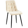 STUHL Samt creme - Creme/Schwarz, Textil/Metall (47/89/61cm) - CLP