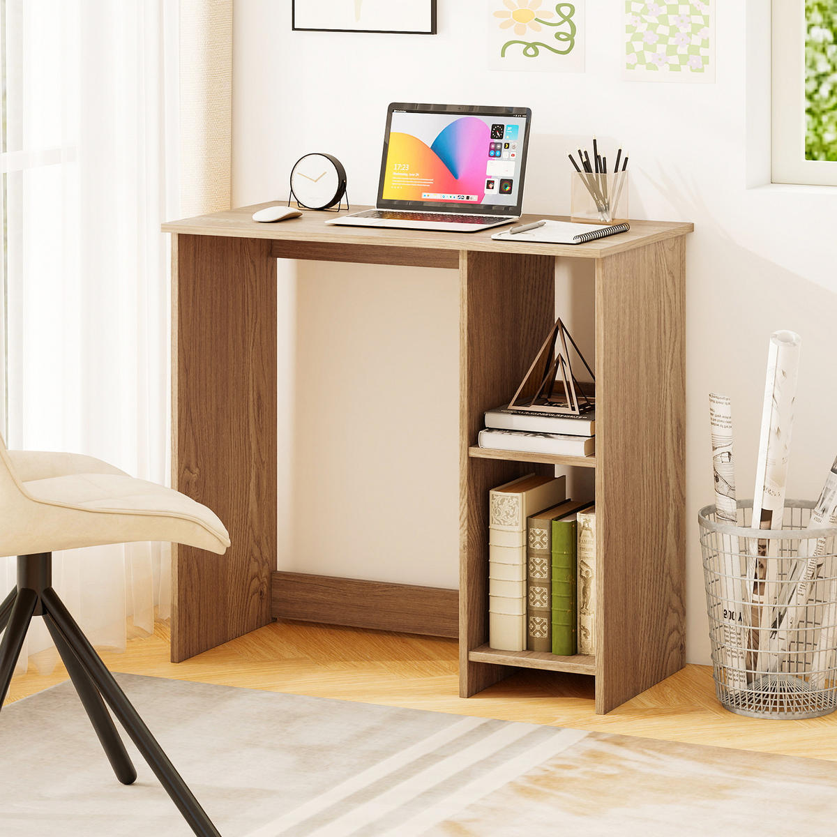 COMPUTERTISCH Natur - Naturfarben, Holz (40/80/74cm) - COSTWAY