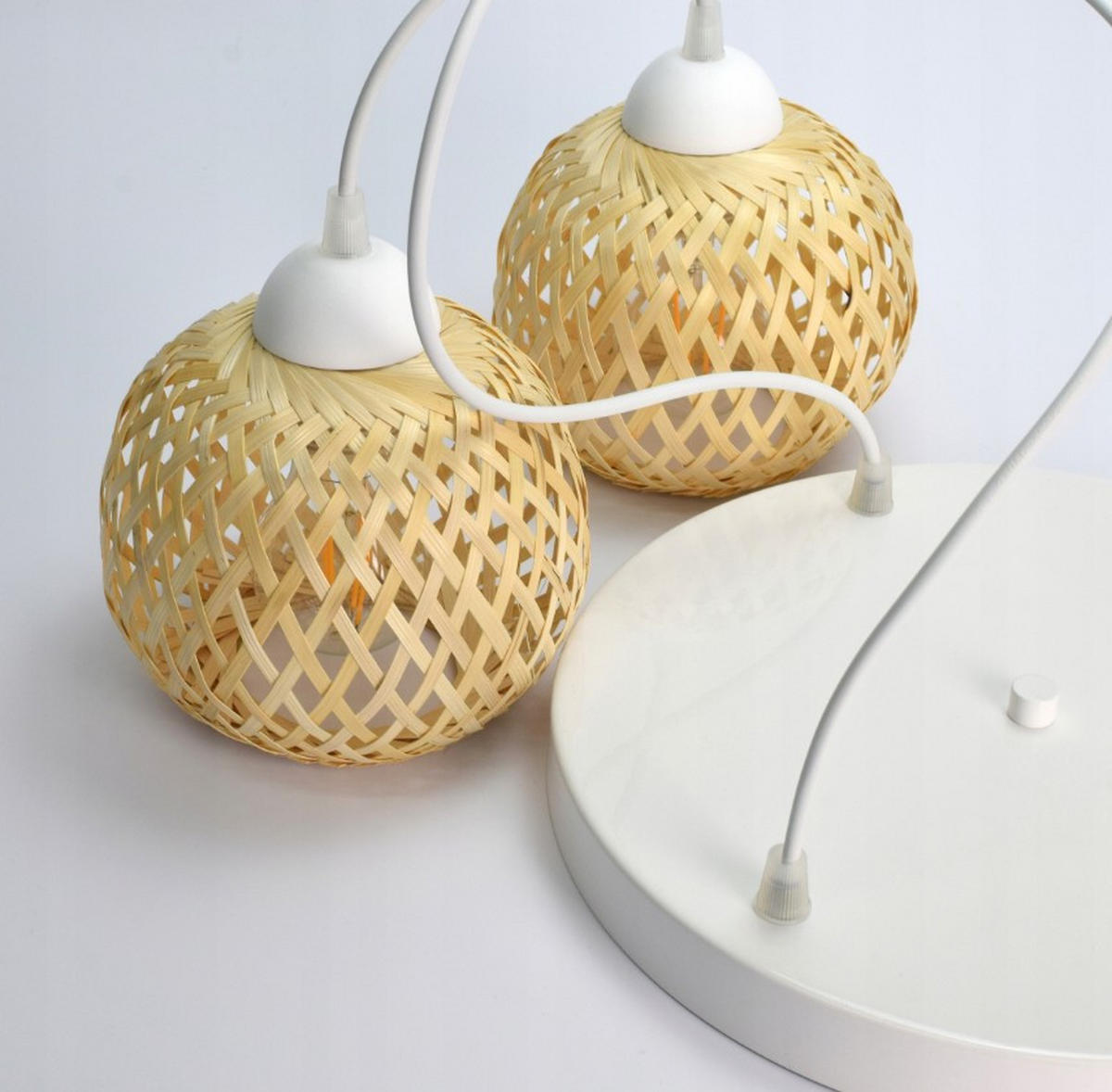 PENDELLEUCHTE BOHO - Beige/Weiß, Glas/Metall (34/34/100cm) - kiki design
