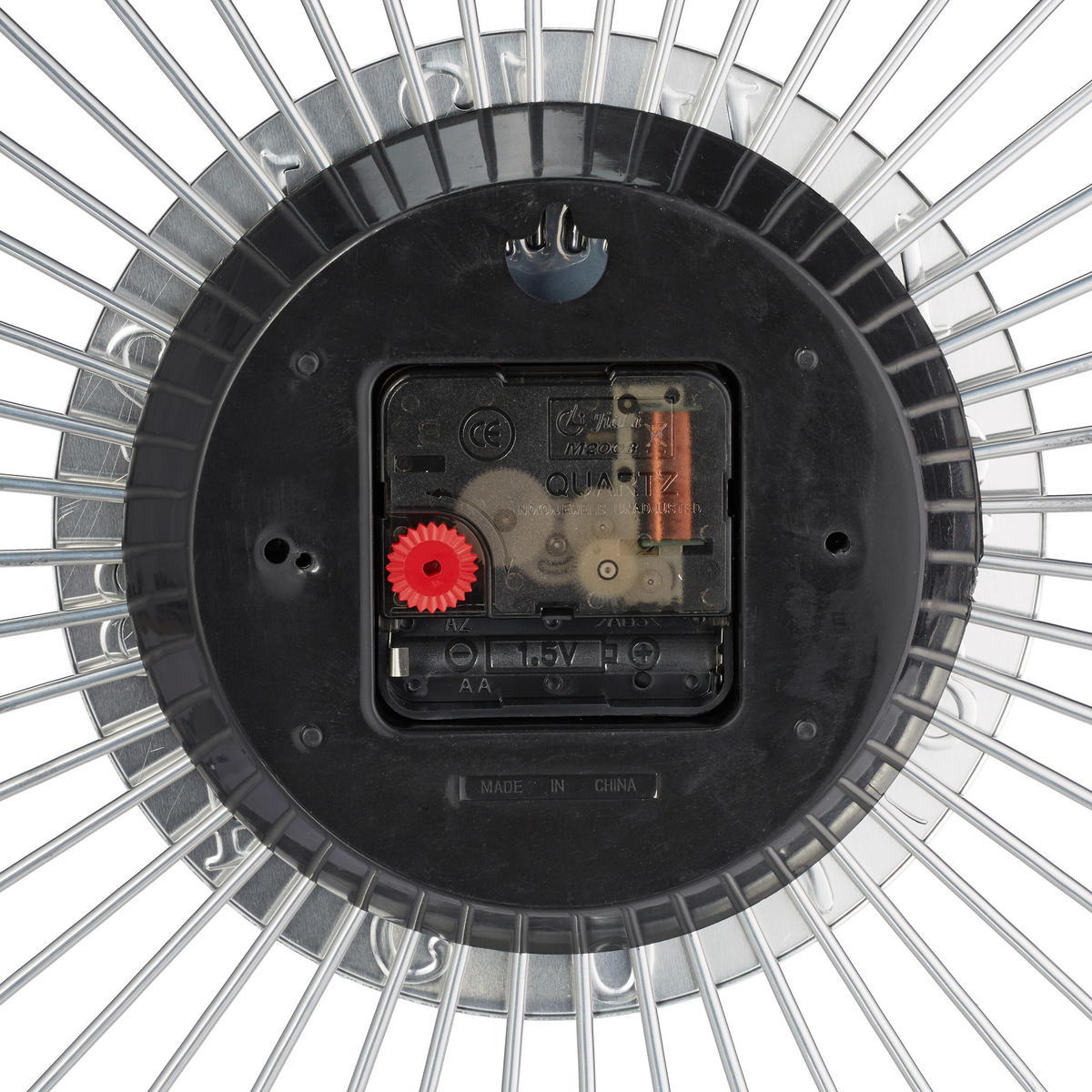 WANDUHR - Silberfarben, Kunststoff/Metall (50/50/4.5cm) - Relaxdays