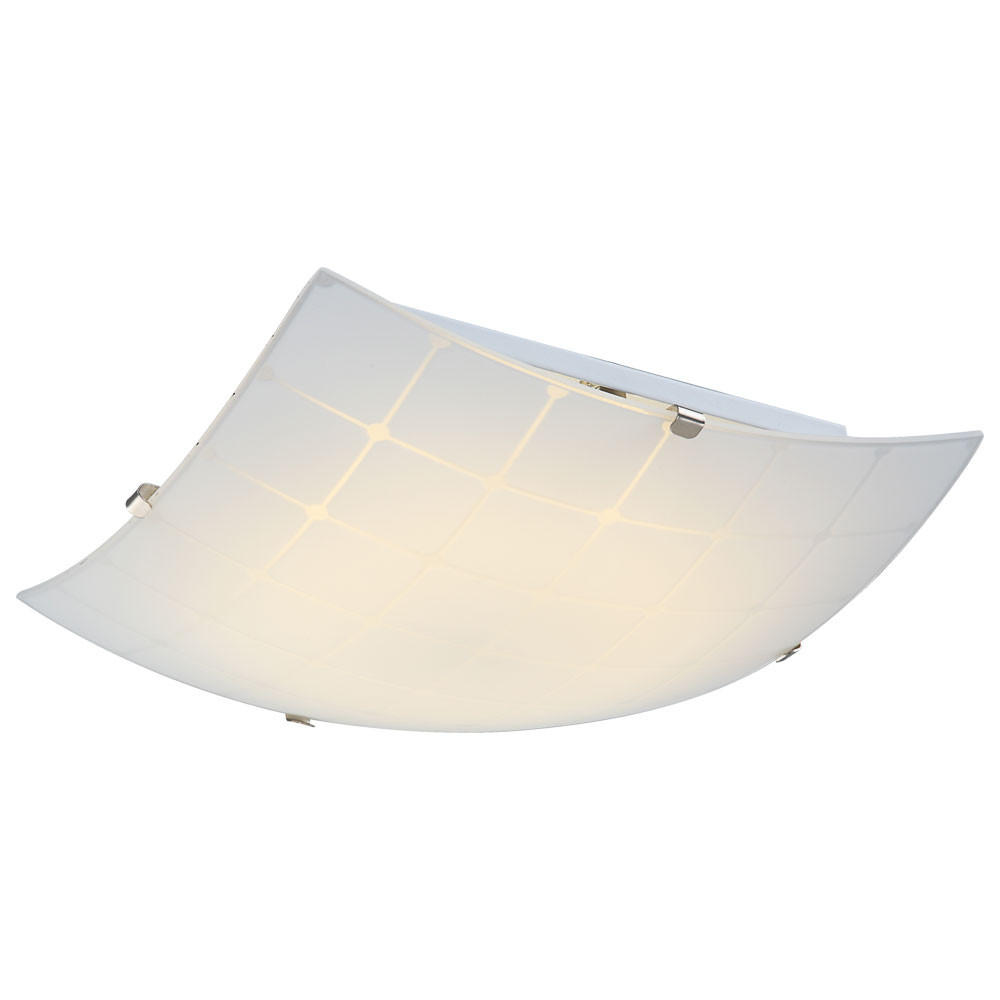 LED DECKENLEUCHTE Metall Weiß - Weiß, Glas (25/25/8cm) - Globo Lighting