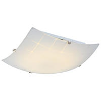 LED DECKENLEUCHTE Metall Weiß - Weiß, Glas (25/25/8cm) - Globo Lighting