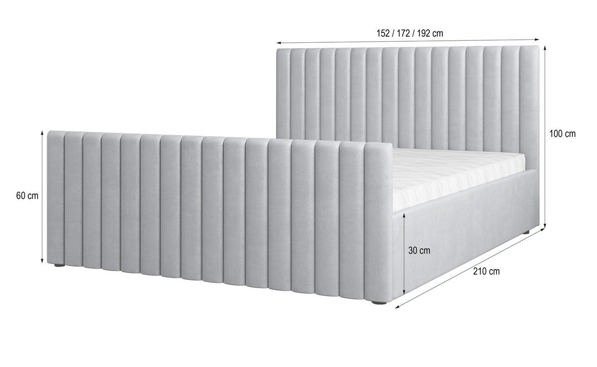 POLSTERBETT CANOVA 140x200 cm mit Bettkästen - Gelb - Gelb, Holz (140/200cm) - MASSENO