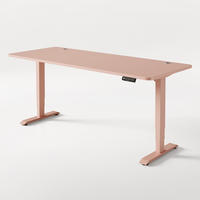 SCHREIBTISCH Elektrisch Höhenverstellbarer HomePro 200x80cm Rosa/Rosa mit Memory-Funktion, Anti-Kollisions Technologie - Pink, Holzwerkstoff (80/200/62cm) - Desktronic