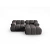 MODULARES-ECKSOFA rechts Bellis aus Samt dunkelgrau 3 Sitzplätze - Dunkelgrau, Textil (157/191cm) - Micadoni