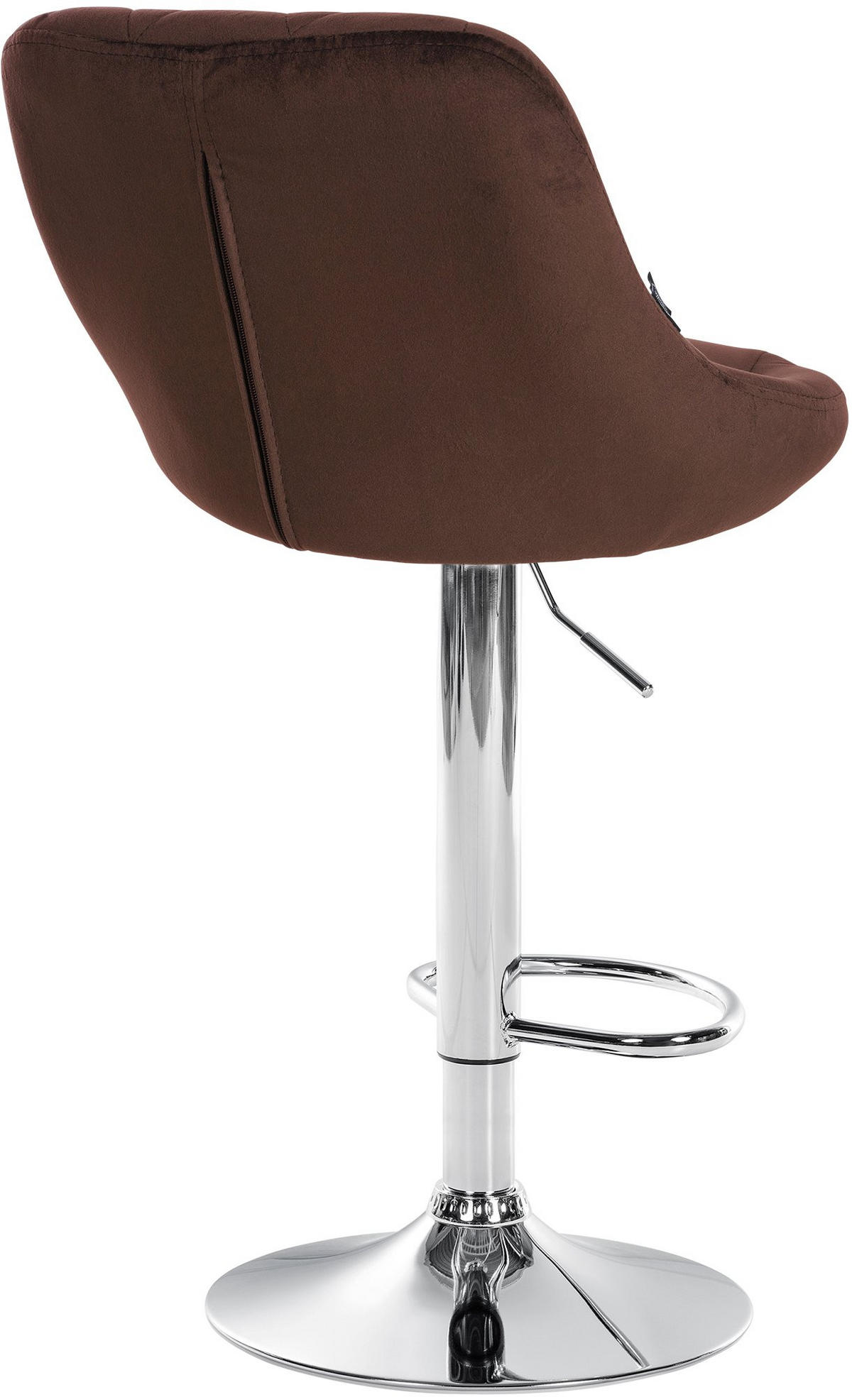 BARHOCKER 2er Set Samt braun - Chromfarben/Braun, Textil/Metall (46/83/49cm) - CLP