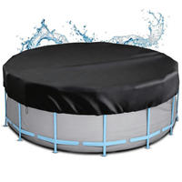 POOLABDECKUNG rund 370 cm wasserdicht UV-beständig - Schwarz, Textil (370/370cm)