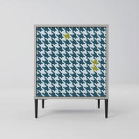 SIDEBOARD OUT OF CONTEXT, Grau, 57,5x42x72,5 cm, Schwarze Metallfüße - Multicolor/Schwarz, Holzwerkstoff/Metall (57.5/72.5/42cm) - SpaceRebels