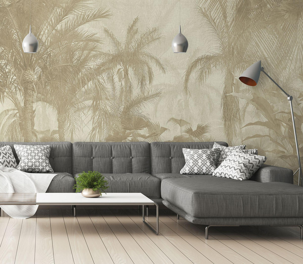FOTOTAPETE Dschungelmuster 424 x 280 cm - Braun, Papier (424/280cm) - Sanders & Sanders