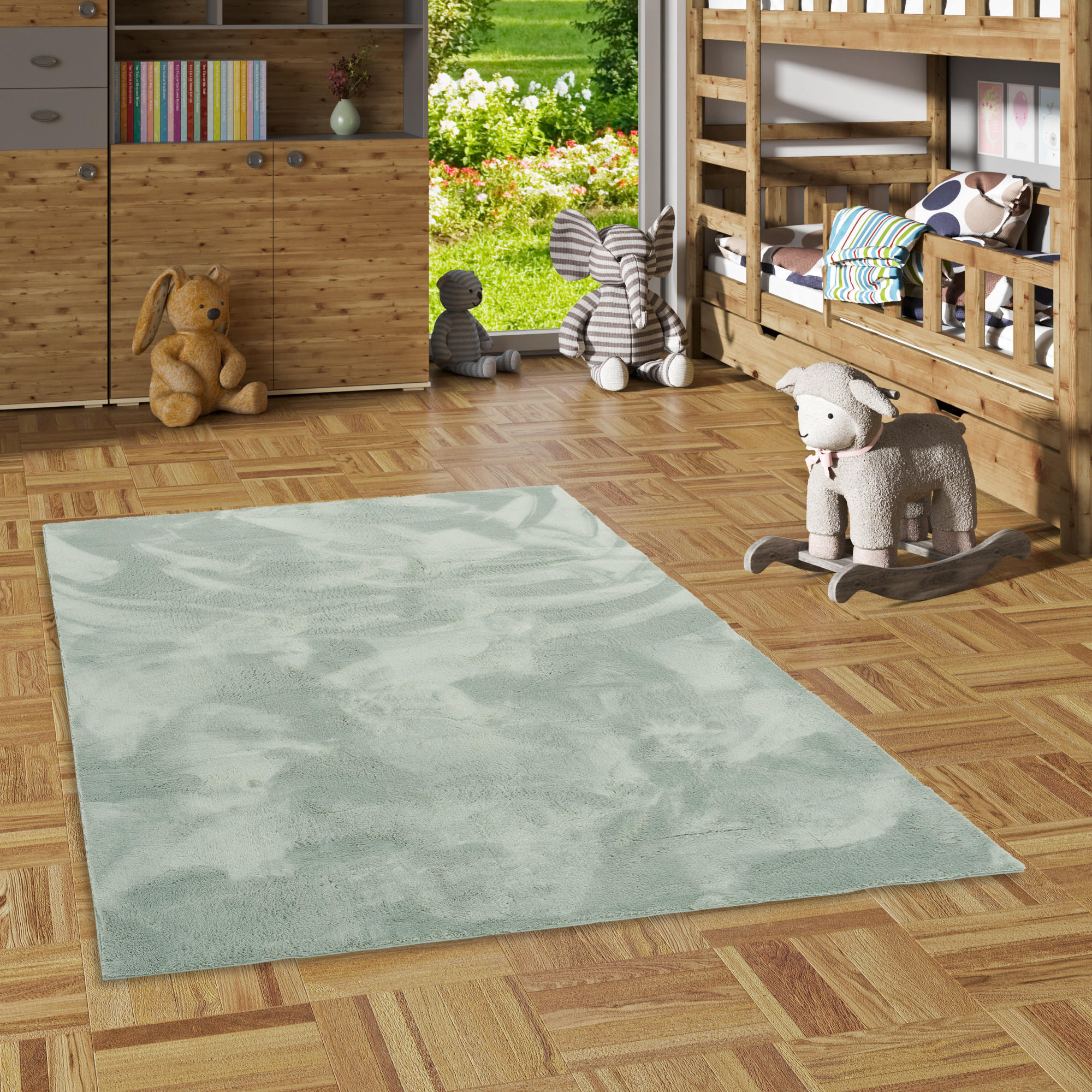 KINDER SUPER SOFT FELLTEPPICH PEARL KIDS - Mintgrün, Textil (160/230cm) - Pergamon
