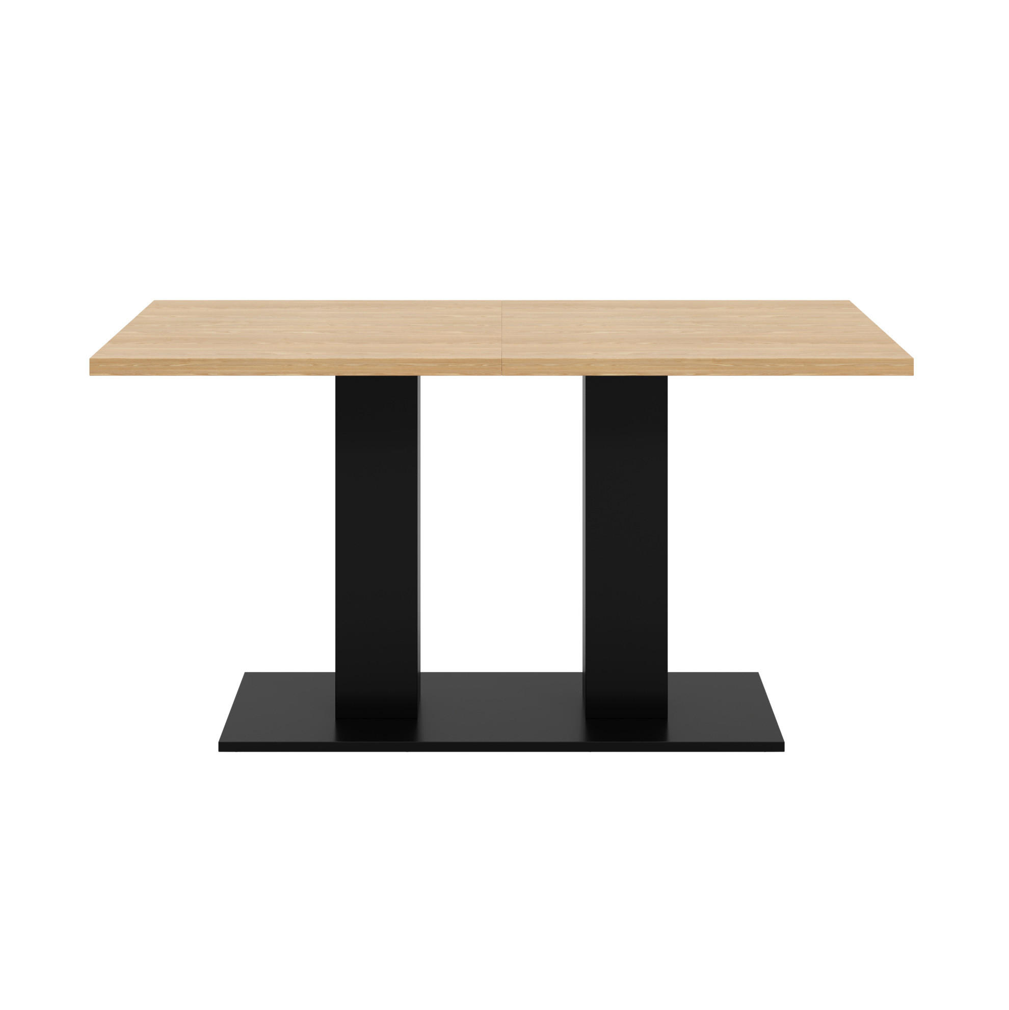 ESSTISCH 140/180/70 cm natur aus MDF mit Ausziehfunktion - Schwarz, Holzwerkstoff (180/70/75cm) - OKWISH