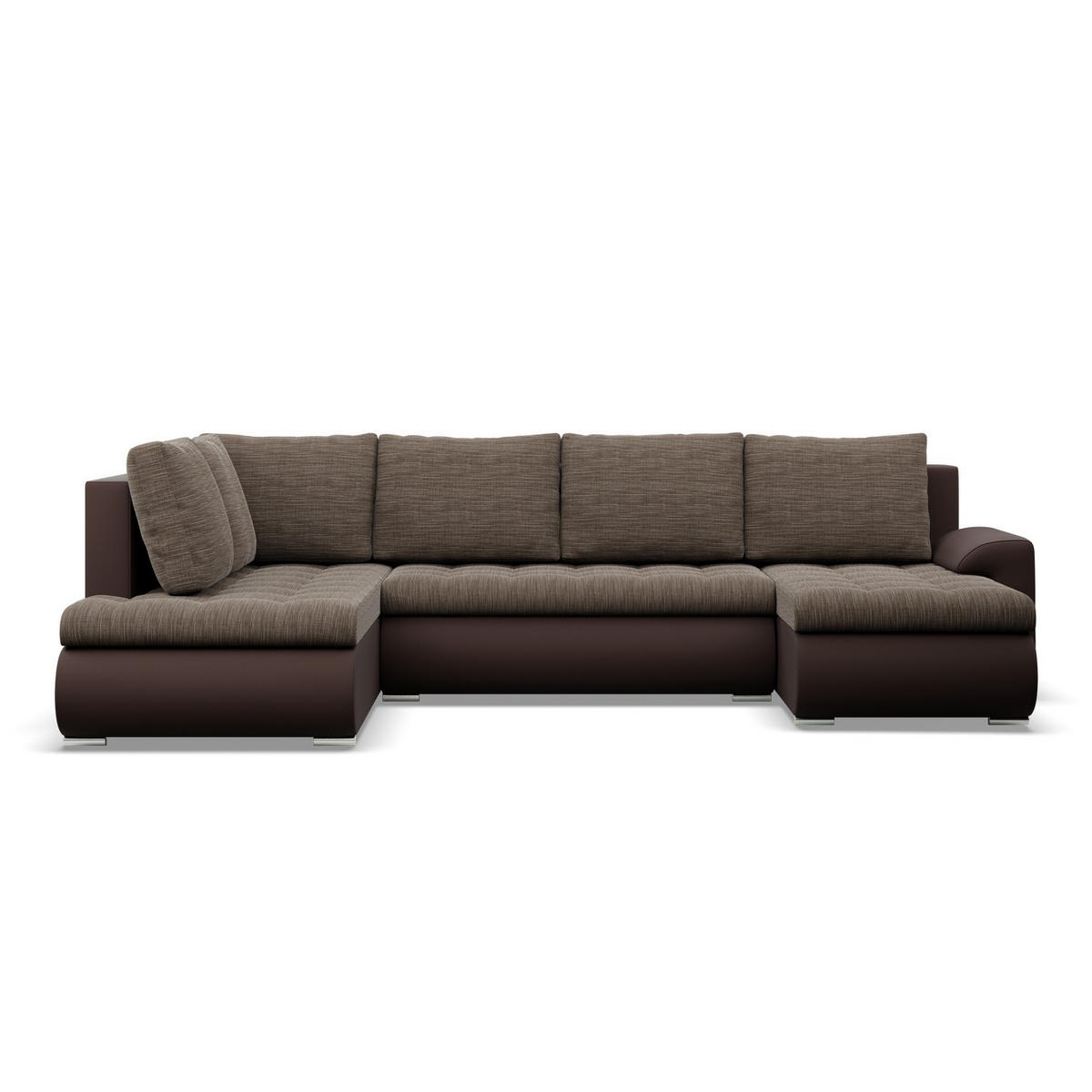 U-SOFA MIT SCHLAFFUNKTION FORESTA, Braun + Braun - Braun, Textil (300/89/200cm)