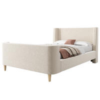 KINDERBETT 90/200 cm aus Samt mit Weltraummuster Beige - Beige, Textil (90/200cm) - Modenvie