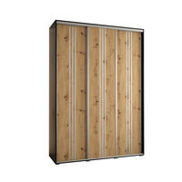 SCHWEBETÜRENSCHRANK 235,2/170/45 3-türig - Silberfarben/Schwarz, Holz/Metall (170/235/45cm) - Abiks Möbel