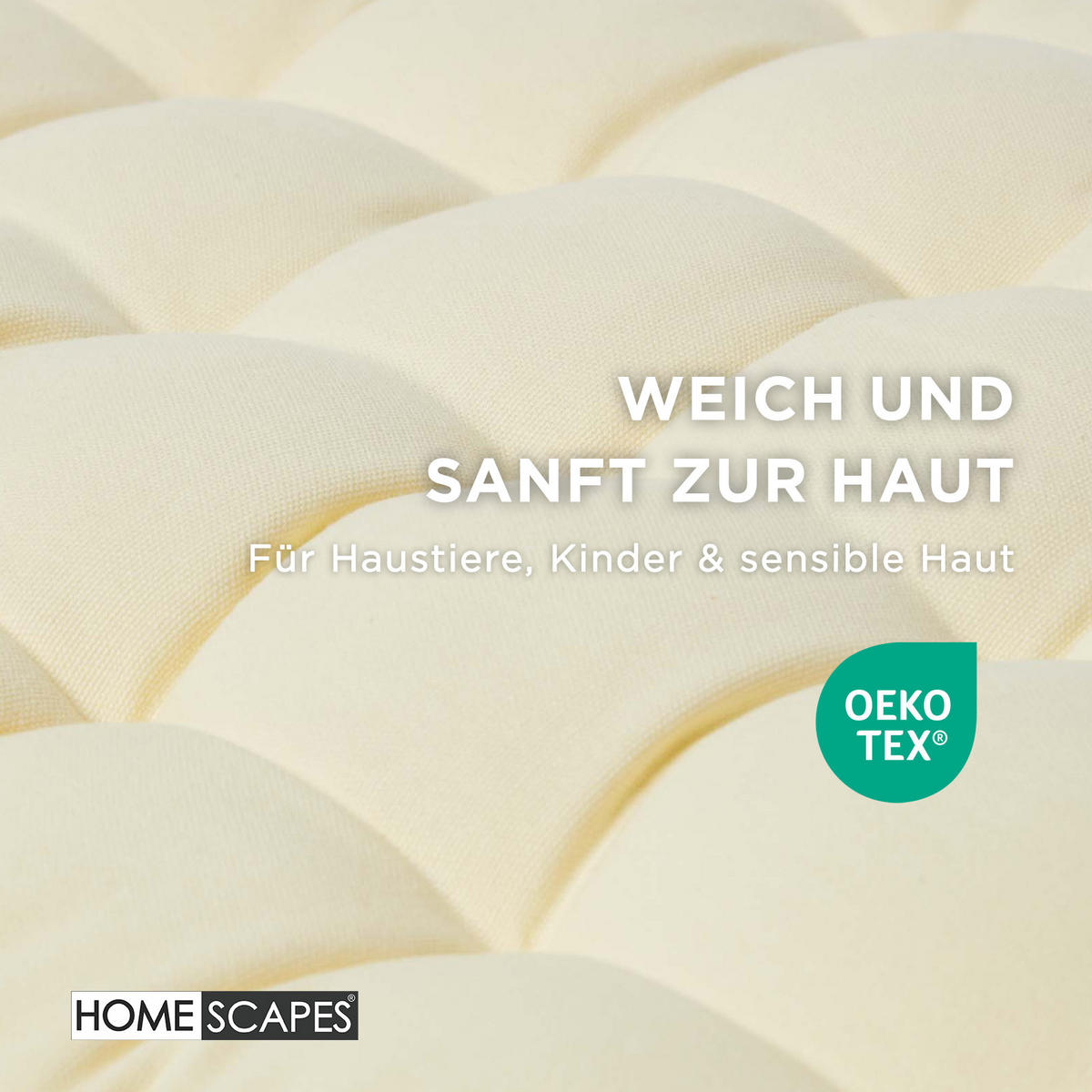 BANKAUFLAGE 3-Sitzer creme 143/48/5 cm - Creme, Textil (143/48/5cm) - Homescapes