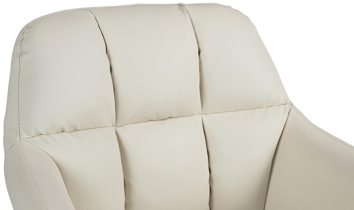 BARHOCKER Nardo Kunstleder weiß creme - Naturfarben/Weiß, Kunststoff/Metall (57/118/59cm) - TPFLiving