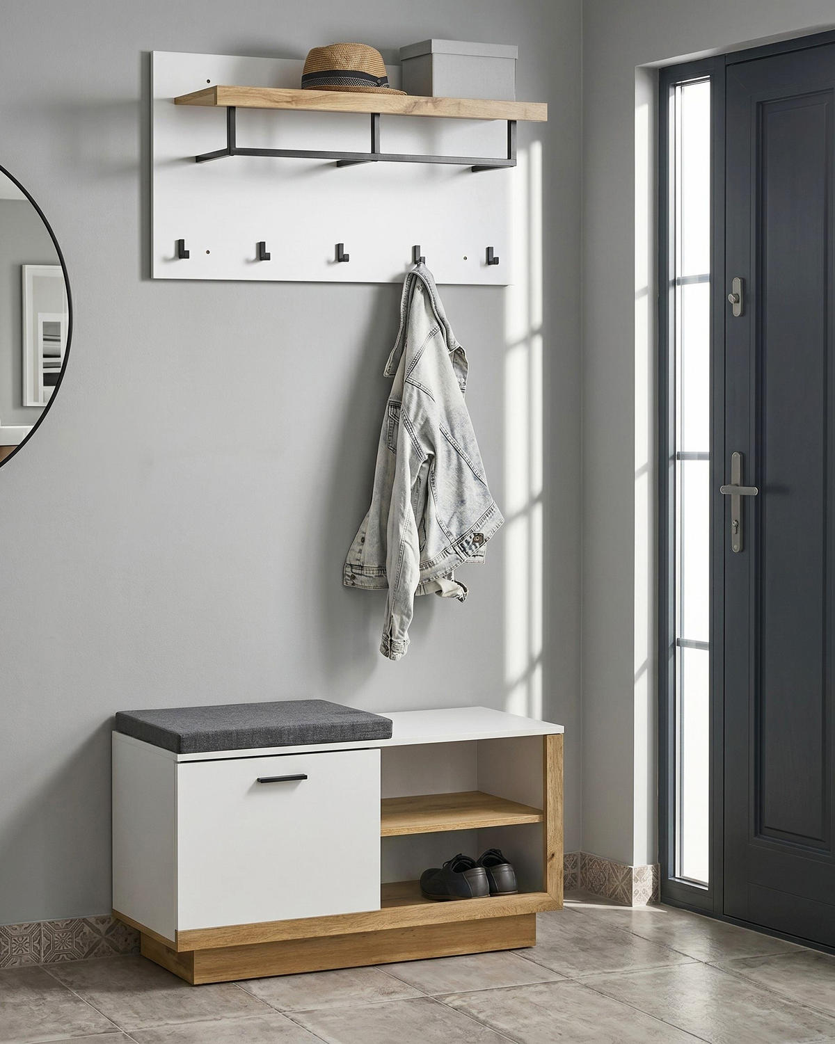 SET HOL alb Corowa - maro/alb, compozit lemnos (90/53/40cm) - Beliani
