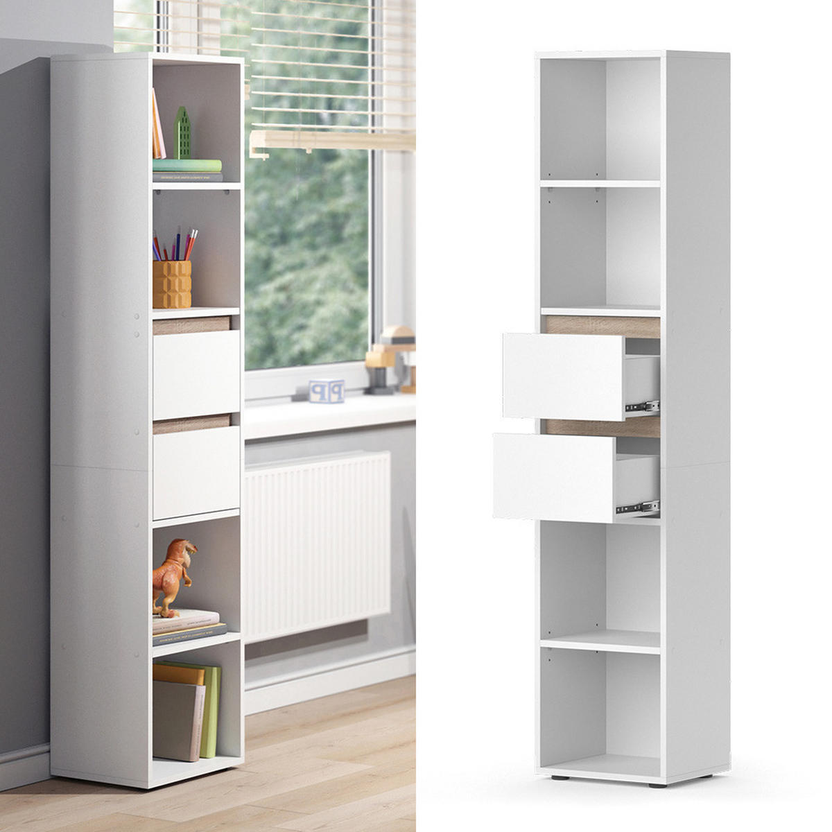 BÜCHERREGAL Robert Weiß 36.2 x 171 cm - Weiß, Holzwerkstoff (36.2/171/29.9cm) - Vicco