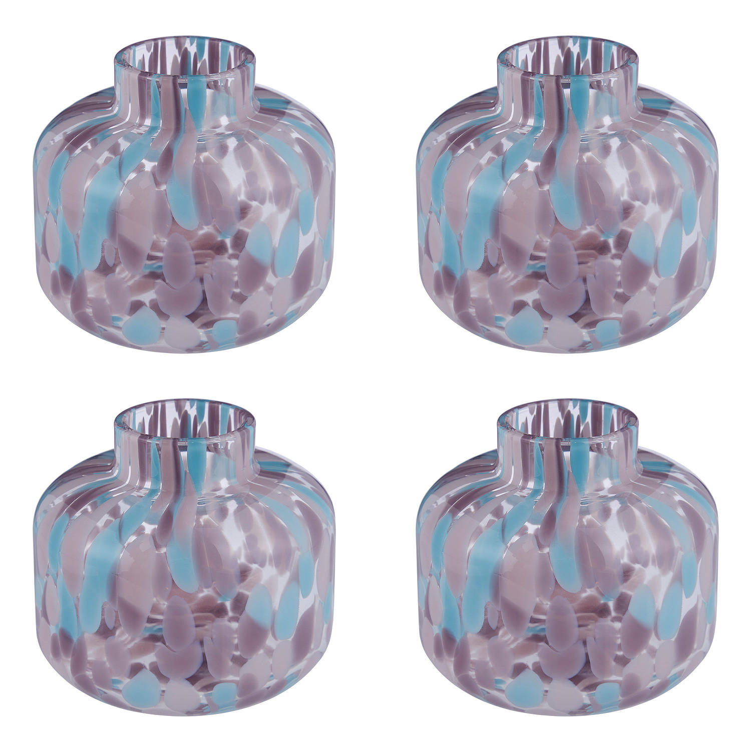 MINI-VASE (4er Set) Confetti - Violett, Glas (9cm) - Butlers
