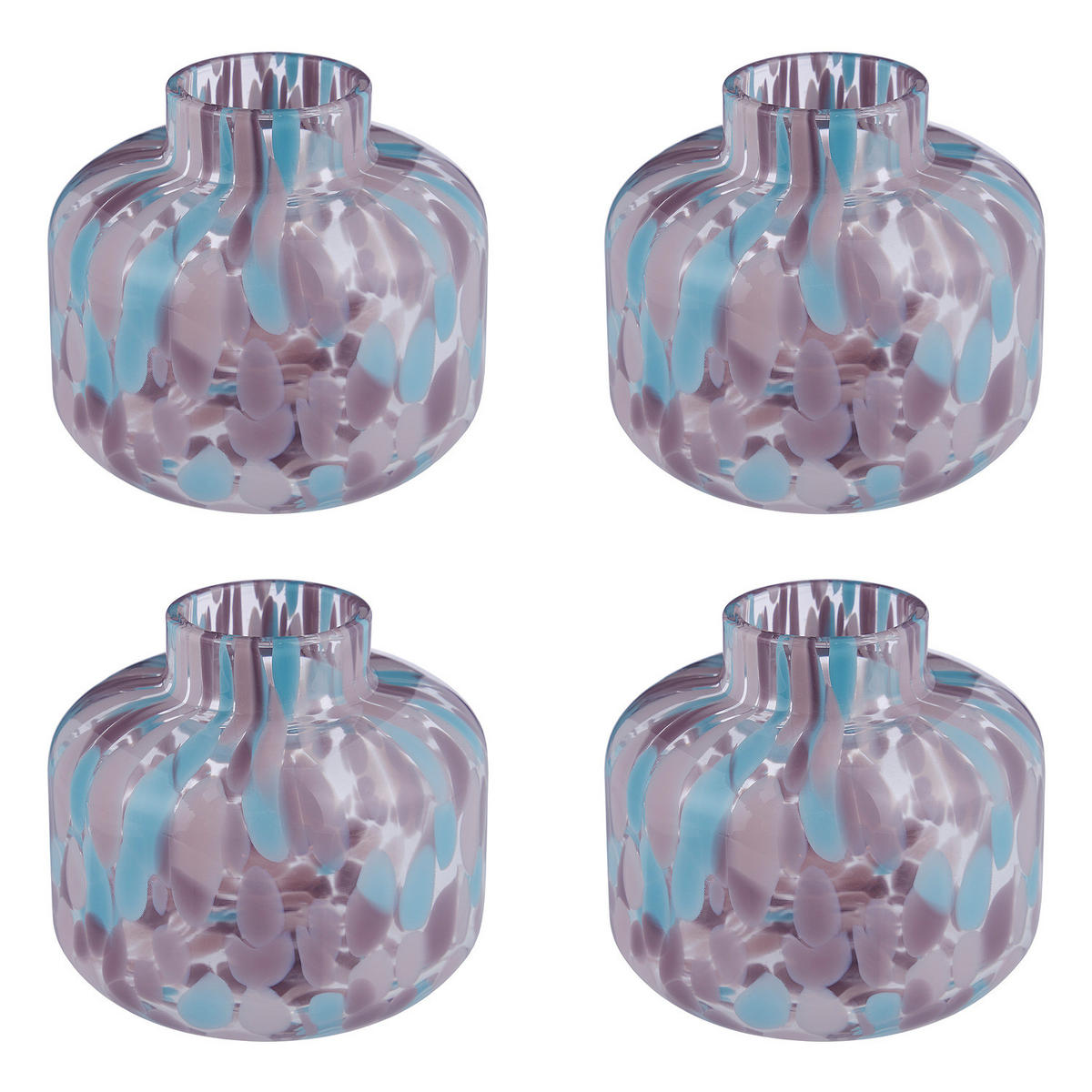 MINI-VASE (4er Set) Confetti - Violett, Glas (9cm) - Butlers