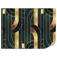 FOTOTAPETE für Büro Imitation Goldene Abstraktion Formen Geometrischn 300x210 - Schwarz, Papier (300/210cm) - Muralo