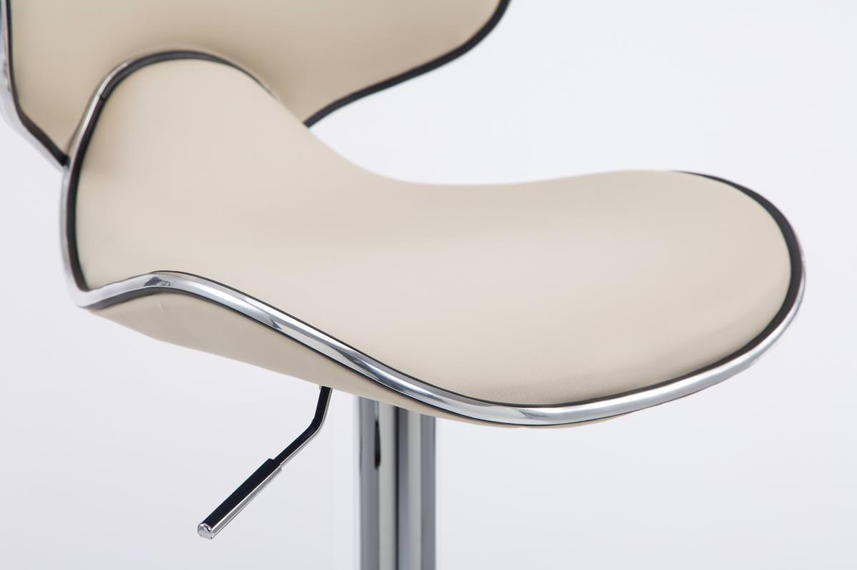 BARHOCKER 2er Set Lederlook creme - Chromfarben/Creme, Textil/Metall (46/88/49cm) - CLP