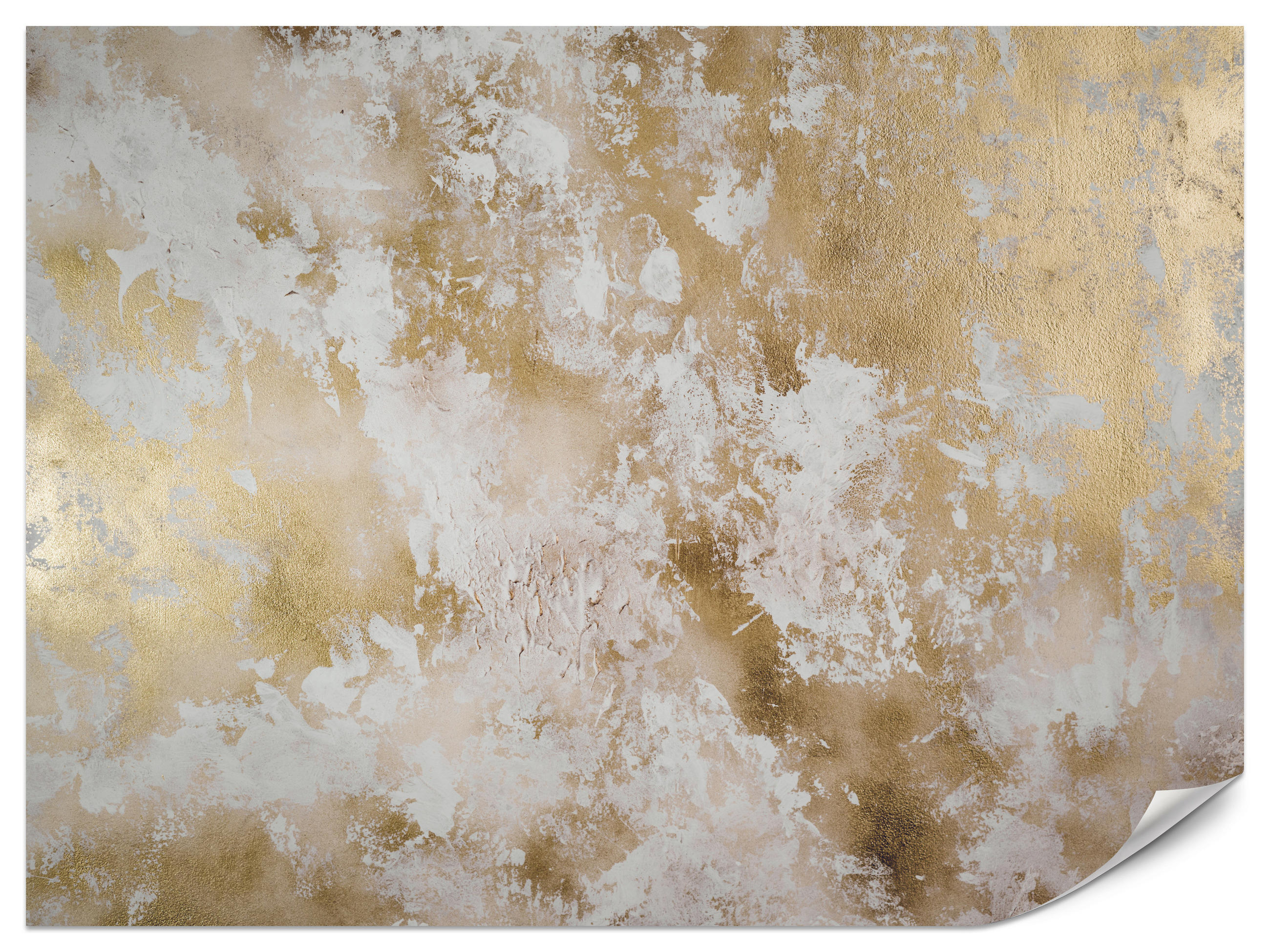 FOTOTAPETE für Wohnzimmer Modern Beton Gold Ornamente 500x350 - Beige/Braun, Papier (500/350cm) - Muralo