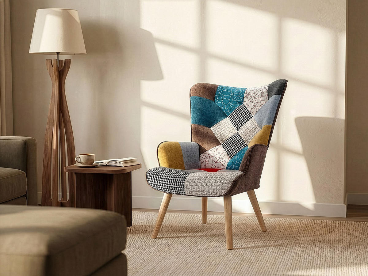 SESSEL mit gerader Rückenlehne - 1 Person - Stoff - Mehrfarbig - - Multicolor, Textil (69/95.5/78cm) - Vente-Unique