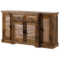 SIDEBOARD Mango 160x45x90 dunkelbraun geölt RODEZ #121 - Dunkelbraun, Holz (160/90/45cm) - Massivmoebel24