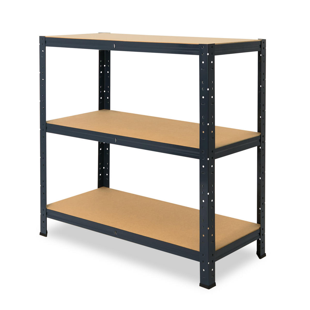 SCHWERLASTREGAL HOME 100x60x30 cm in anthrazit mit 3 Böden und 175 kg Traglast pro Boden - Anthrazit, Metall (60/100/30cm) - shelfplaza