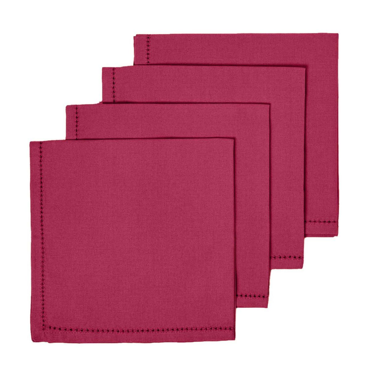 STOFFSERVIETTEN 4er-Set weinrot 45/45 cm, 100% Baumwolle - Weinrot, Textil (45/45cm) - Homescapes