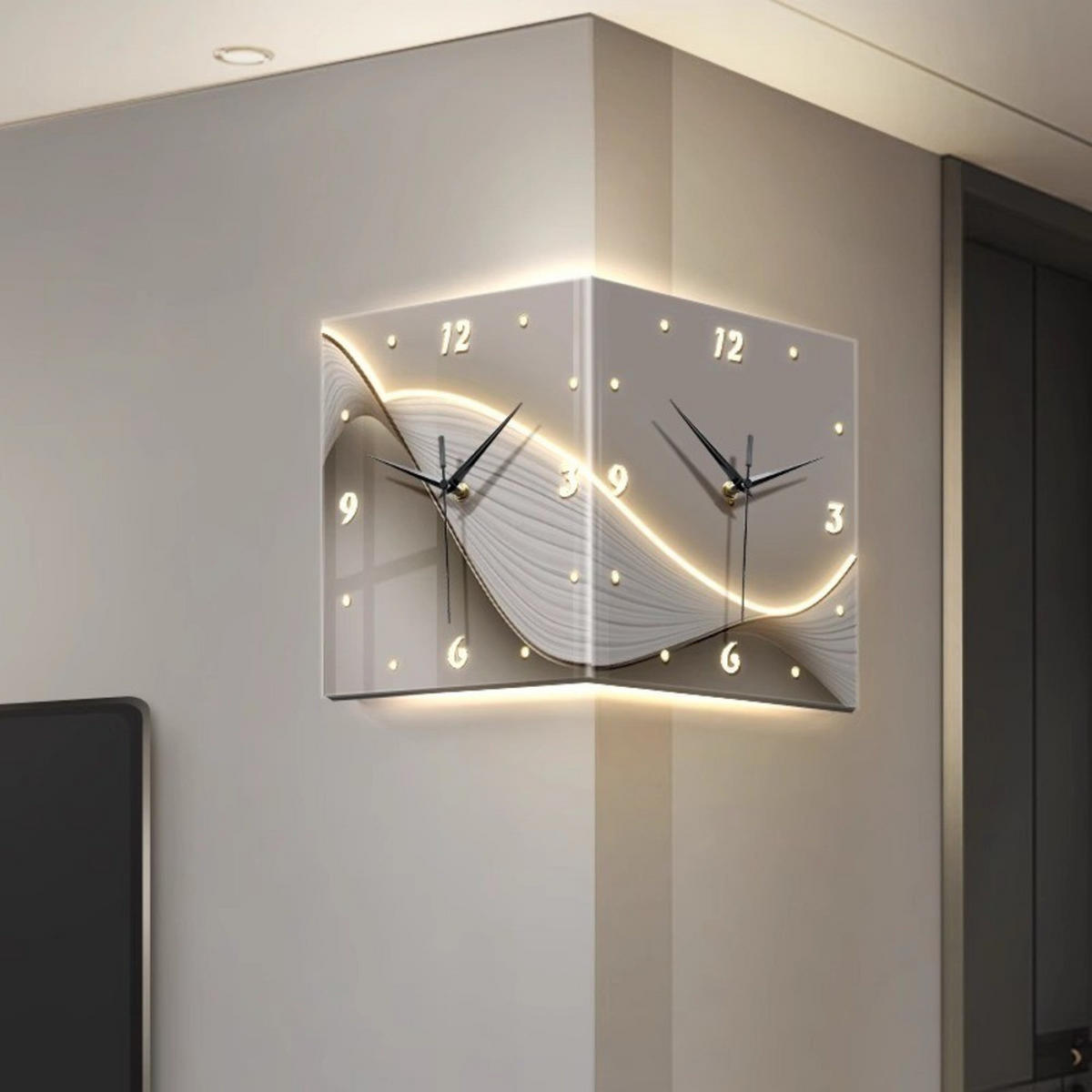 WANDUHR, Acrylmaterial, 30 x 30 x 30 cm, EU-Stecker,Design - Weiß, Kunststoff (30/30/30cm) - Weltevree