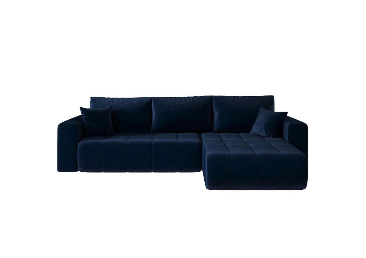 ECKSOFA mit Schlaffunktion MILO R Monolith 77 Rechts - Blau, Textil (280/175cm) - Bedante