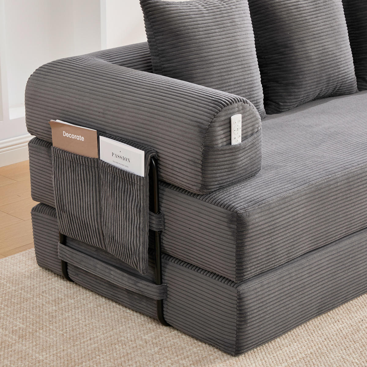 SOFA 3-Sitzer 200/94/67 cm Dunkelgrau - Dunkelgrau, Textil (94/67/200cm)