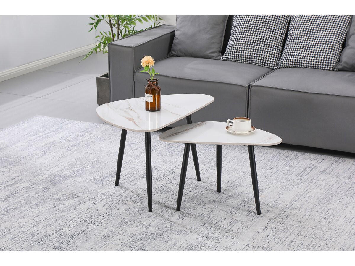SATZTISCH Terra 2er-Set Weiß - Weiß, Keramik (49/79/56cm) - Habitat Garten