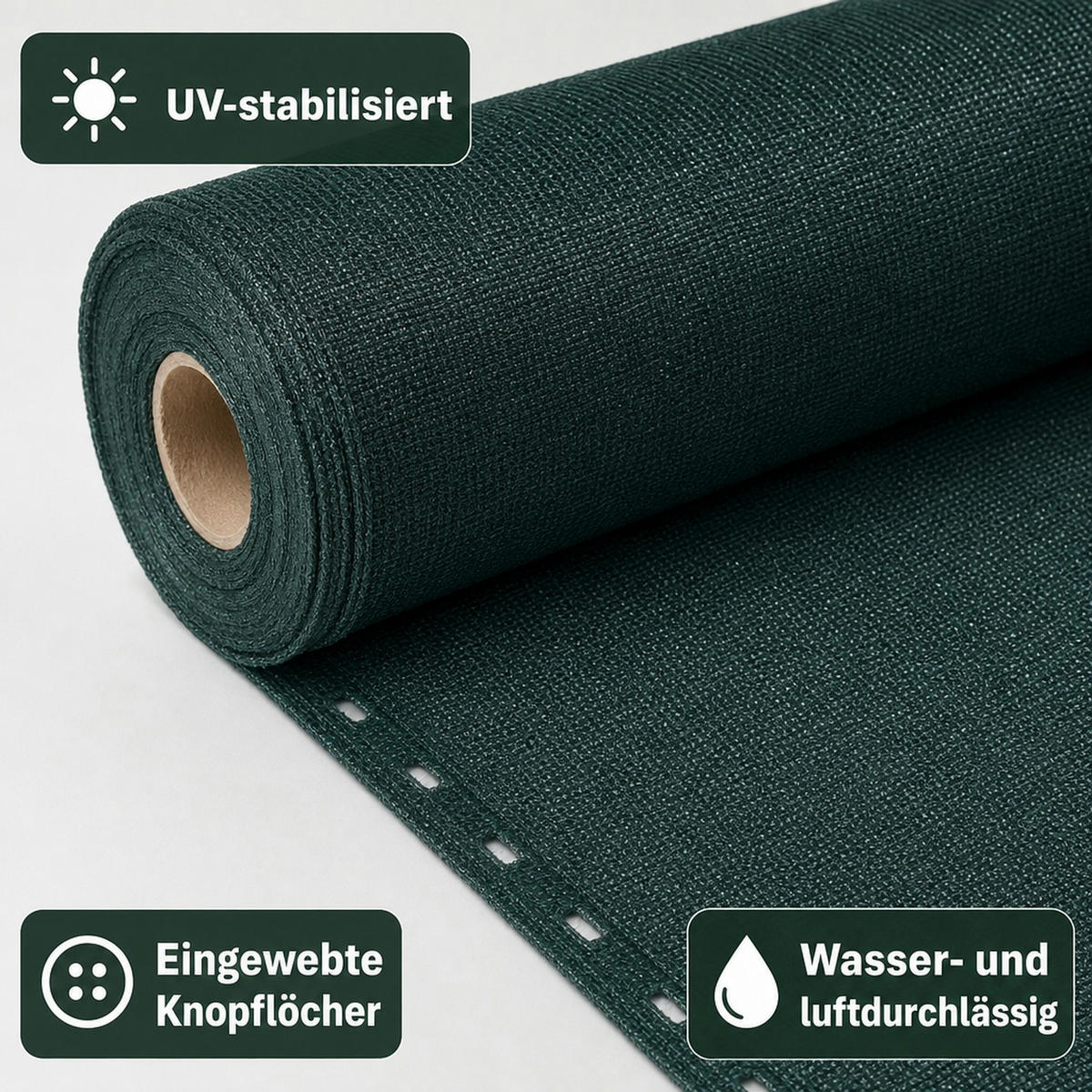SICHTSCHUTZNETZ - Dunkelgrün, Kunststoff (100/100cm) - KLASEBO