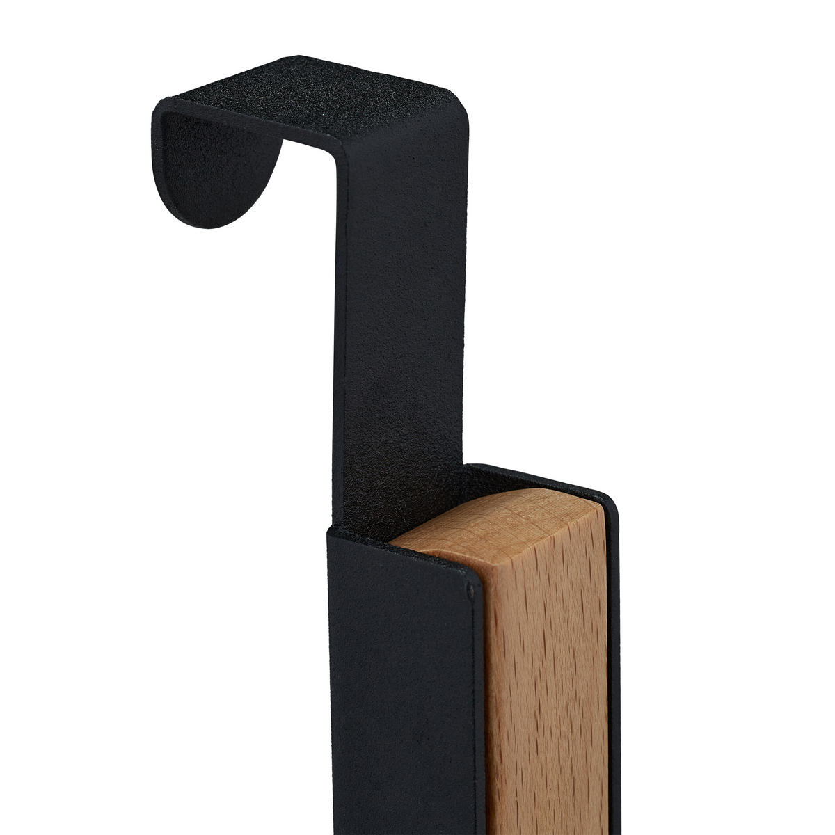 2XTÜRGARDEROBE - Schwarz, Holz/Metall (2.5/21/18cm) - Relaxdays