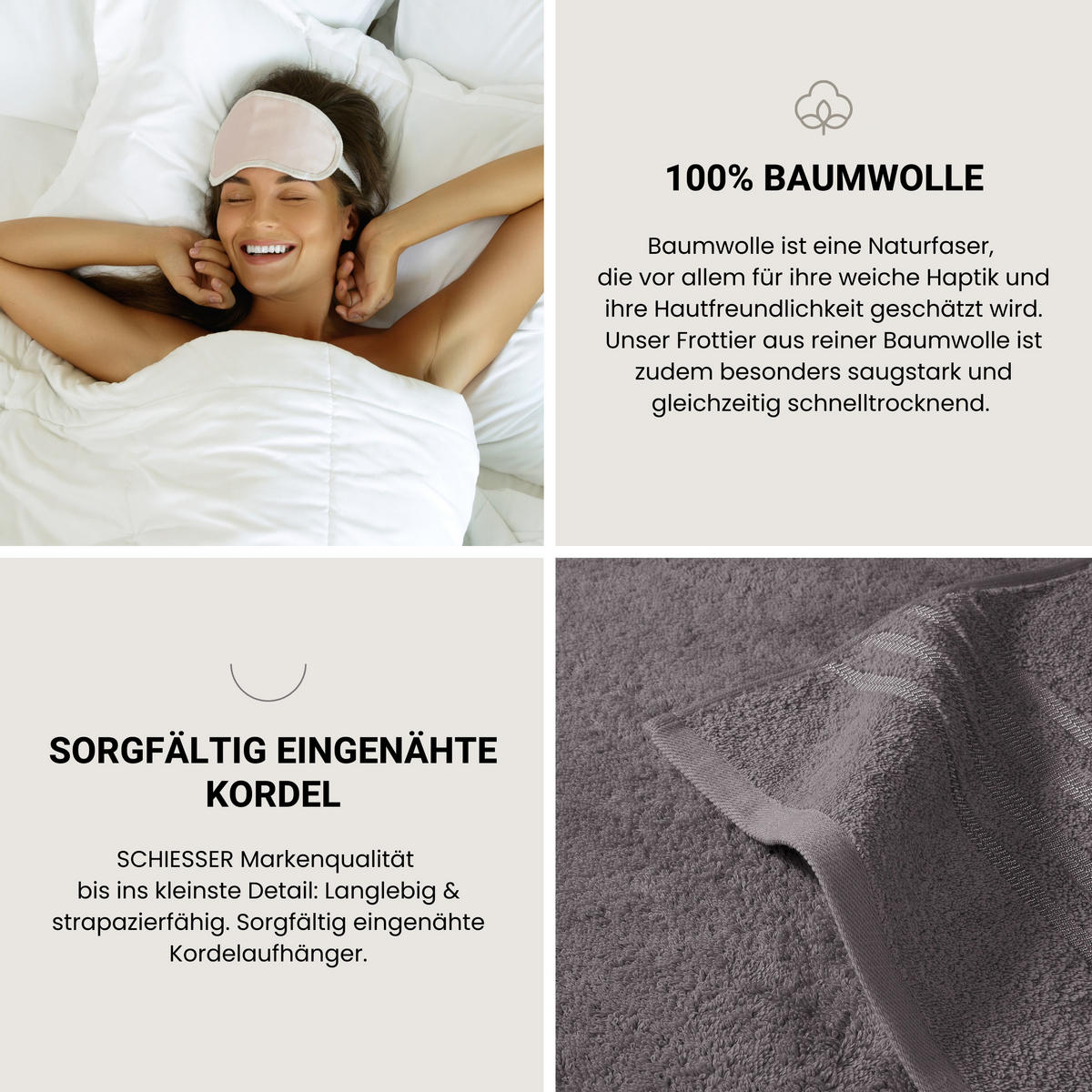 GÄSTETUCHSET Milano - 5-teilig - 30 x 50 cm - Dunkelgrau - Dunkelgrau, Textil (30/50cm) - SCHIESSER